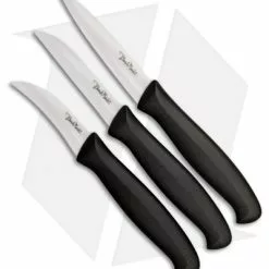 Benchmark Ceramic Paring 3-Piece Set Black Rubber