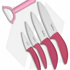 Benchmark Kitchen 5-Piece Pink Ceramic Knife Set