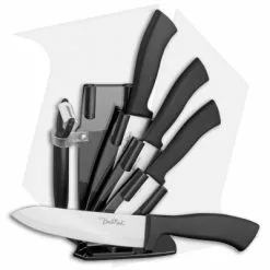Benchmark Kitchen 6-Piece Black Ceramic Knife Set
