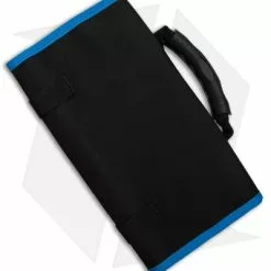 Blade HQ Knife Roll Nylon Carry Case - Black / Blue -American Made Knives Sales Store Blade HQ Knife Roll Nylon Carry Case Black Blue BHQ 180682 td side