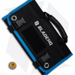 Blade HQ Knife Roll Nylon Carry Case - Black / Blue -American Made Knives Sales Store Blade HQ Knife Roll Nylon Carry Case Black Blue BHQ 180682 td size