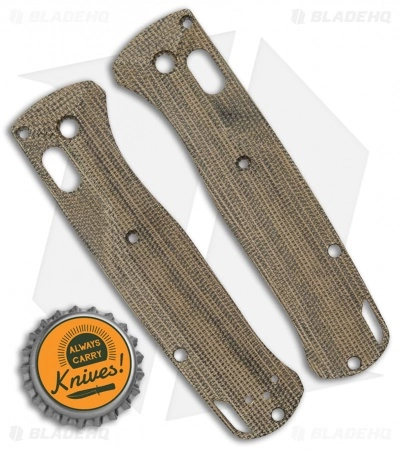 Flytanium Custom Crossfade Micarta Scales For Benchmade Bugout - Green Canvas 2 Flytanium Custom Crossfade Micarta Scales For Benchmade Bugout - Green Canvas - Image 2