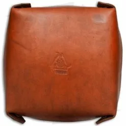 Fire Hall Knife & Leather Light Tan Leather Valet Tray Small -American Made Knives Sales Store Fire Hall Knife Leather Light Brown Leather Valet Tray small BHQ 79307 er back