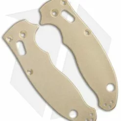 Flytanium Custom Brass Scales For Spyderco Manix 2 - Stonewash