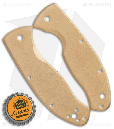 Flytanium Brass Scales For Spyderco Tenacious Knife 2 Flytanium Brass Scales For Spyderco Tenacious Knife - Image 2