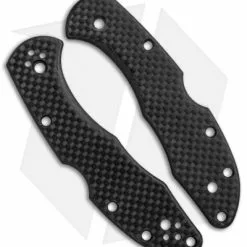 Flytanium Custom Carbon Fiber Scales For Spyderco Delica - Black