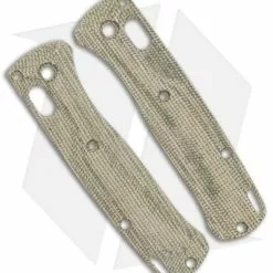 Flytanium Crossfade Scales For Benchmade Mini Bugout - Green Canvas Micarta