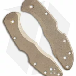 Flytanium Custom Brass Scales For Spyderco Delica - Stonewash