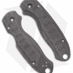 Flytanium Lotus Black Canvas Micarta Scales For Spyderco Para 3 Knife