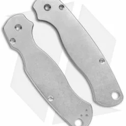 Flytanium Classic Titanium Scales For Spyderco Paramilitary 2 Knife - Stonewash