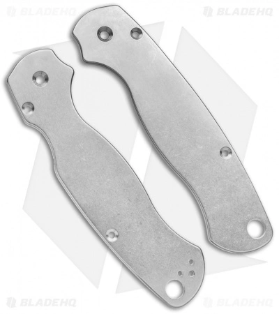 Flytanium Classic Titanium Scales For Spyderco Paramilitary 2 Knife - Stonewash 1 Flytanium Classic Titanium Scales For Spyderco Paramilitary 2 Knife - Stonewash