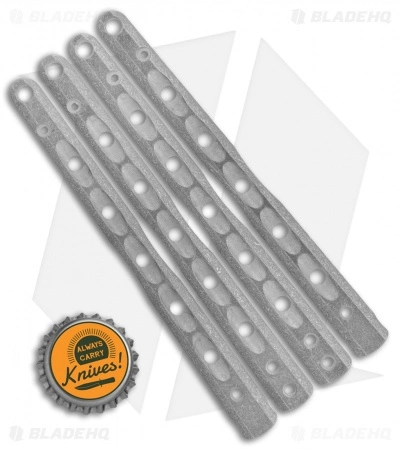 Flytanium V9 Custom Titanium Scales For Benchmade 51 Balisong Knife - Stonewash 2 Flytanium V9 Custom Titanium Scales For Benchmade 51 Balisong Knife - Stonewash - Image 2