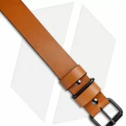 Greg Stevens Design Standard Leather Belt - 1.5" Width / Tan -American Made Knives Sales Store Greg Stevens Design Standard Leather Belt Tan BHQ 35365 jr latch