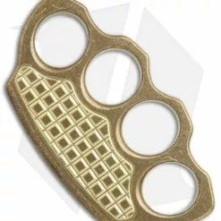 Microtech Marfione Hand Tank Four-Finger Knuckle Paperweight (Stonewash Brass)