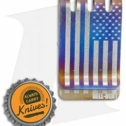 Hell-Bent Holsters American Flag Titanium Money Clip (Anodized) -American Made Knives Sales Store Hell Bent Holsters Ti Money Clip American Flag Anodized BHQ 75109 jr bottlecap