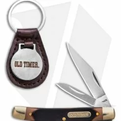 Schrade Old Timer Traditional Pocket Knife/Leather Keychain Set