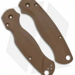 Flytanium Custom Earth Brown G-10 Lotus Scales For Spyderco Paramilitary 2