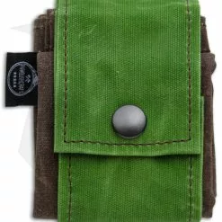 PNW Bushcraft Rugged Waxed Foraging Pouch Hip Bag - Brown OD/Green Canvas