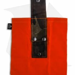 PNW Bushcraft Rugged Waxed Foraging Pouch Hip Bag - Camo/Orange Canvas -American Made Knives Sales Store PNWBushcraft Camo Orange Waxed Canvas Hip Pouch BHQ 176412 jr back