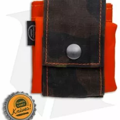 PNW Bushcraft Rugged Waxed Foraging Pouch Hip Bag - Camo/Orange Canvas -American Made Knives Sales Store PNWBushcraft Camo Orange Waxed Canvas Hip Pouch BHQ 176412 jr bottlecap