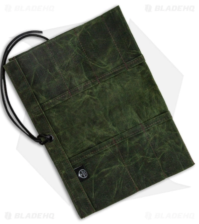 PNW Bushcraft Maple Pocket Knife Roll Waxed Canvas - OD Green 2 PNW Bushcraft Maple Pocket Knife Roll Waxed Canvas - OD Green - Image 2