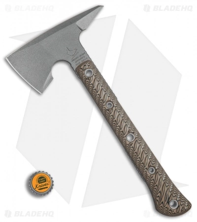 RMJ Tactical Jenny Wren 11.5" Tomahawk Axe Hyena Brown G-10 (Tungsten Cerakote) 4 RMJ Tactical Jenny Wren 11.5" Tomahawk Axe Hyena Brown G-10 (Tungsten Cerakote) - Image 4