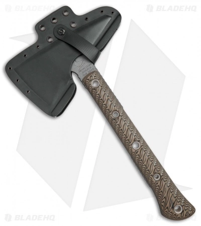 RMJ Tactical Jenny Wren 11.5" Tomahawk Axe Hyena Brown G-10 (Tungsten Cerakote) 3 RMJ Tactical Jenny Wren 11.5" Tomahawk Axe Hyena Brown G-10 (Tungsten Cerakote) - Image 3