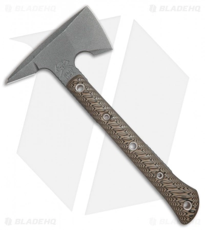 RMJ Tactical Jenny Wren 11.5" Tomahawk Axe Hyena Brown G-10 (Tungsten Cerakote) 2 RMJ Tactical Jenny Wren 11.5" Tomahawk Axe Hyena Brown G-10 (Tungsten Cerakote) - Image 2