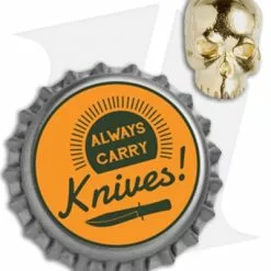 Schmuckatelli Original Classic Skull Lanyard Bead (18k Gold Plated) 5 Schmuckatelli Original Classic Skull Lanyard Bead (18k Gold Plated) -American Made Knives Sales Store Schmuckatelli Orginal Classic Skull Lanyard Bead 18k Gold Plated BHQ 76143 jr bottlecap