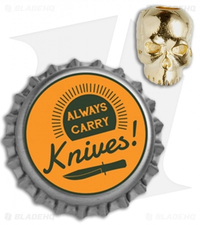 Schmuckatelli Original Classic Skull Lanyard Bead (18k Gold Plated) 3 Schmuckatelli Original Classic Skull Lanyard Bead (18k Gold Plated) - Image 3