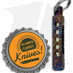 Spalinger Gear Titanium Square Minimalist Finely Carved Tritium Lantern(Torched) -American Made Knives Sales Store Spalinger Gear Tritium Lantern Ti Square Minimalist Finely Carved Torched BHQ 87174 jr green bottlecap