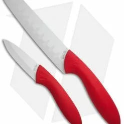 Stone River Gear Two Piece White/Red Ceramic Knife Set - SRG23CKR