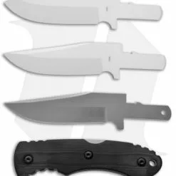 Stone River Gear Change Blade 3-Piece Fixed Blade Knife Black G-10 (3.5" White)