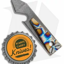 TiSurvival Exo Titanium Pry Bar / Bottle Opener Pocket Tool - Random Anodized -American Made Knives Sales Store TiSurvival Exo Ti Pry Bar Bottle Opener SW Random Anodized BHQ 85380 jr bottlecap