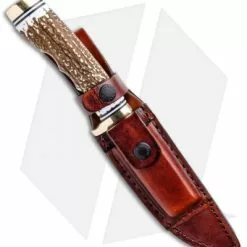 Schrade Uncle Henry Next Gen Fixed Blade Knife (4.8" Satin) 153UH -American Made Knives Sales Store Uncle Henry Next Gen Stag Satin 153UH BHQ 93627 jr sheath