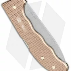 Victorinox Hunter Pro Alox Lockback Knife Champagne Aluminum (3.8" Damasteel) -American Made Knives Sales Store Victorinox Hunter Pro Alox Damast Limited Edition 2020 BHQ 111669 jr side