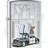 Zippo Lighter Polished Chrome Car And Building 28507