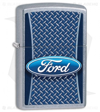 Zippo Lighter Brushed Chrome Ford Logo 11410 1 Zippo Lighter Brushed Chrome Ford Logo 11410