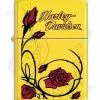 Zippo Lighter Matte Yellow Harley Yellow Roses 9566