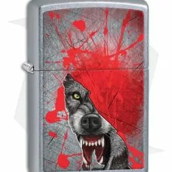 Zippo Lighter Grunge Howling Wolf (Street Chrome) 11844