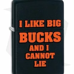 Zippo Lighter I Like Big Bucks (Black Matte) 11842