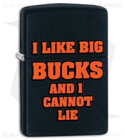 Zippo Lighter I Like Big Bucks (Black Matte) 11842 1 Zippo Lighter I Like Big Bucks (Black Matte) 11842
