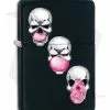 Zippo Lighter Skull Bubble Gum (Black Matte) 11986