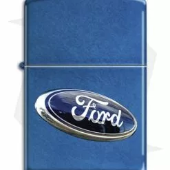 Zippo Lighter Matte Blue Ford Emblem 10275