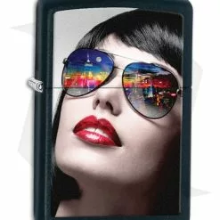 Zippo Lighter Matte Black Reflective Sunglasses 11447