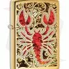 Zippo Lighter Polished Brass Scorpion Shell 11472