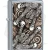 Zippo Lighter Street Chrome Skull Scroll Hand 28869