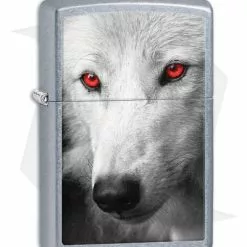 Zippo Lighter Street Chrome Red Eyed Wolf 28877