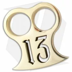 American Made Knuckles Lucky 13-Two Polished Brass 2 Finger Knuckle Weight