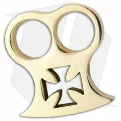 American Made Knuckles Maltese-Two Polished Brass 2 Finger Knuckle Weight